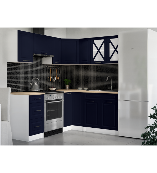 Rohová kuchyňská linka RUMONA SCANDI 190x170cm námořnická modrá
