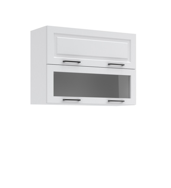 Kuchyňská horní skříňka 80 cm 1x prosklená 1x plná nízká SCANDI