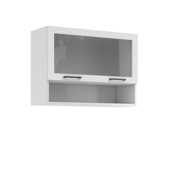 Kuchyňská horní skříňka 80 cm 1x prosklená 1x police nízká SCANDI