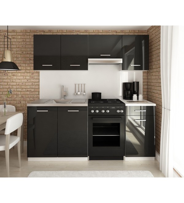 Kuchyňská linka ARTEMIS 180x120 LUX 180/120 černá