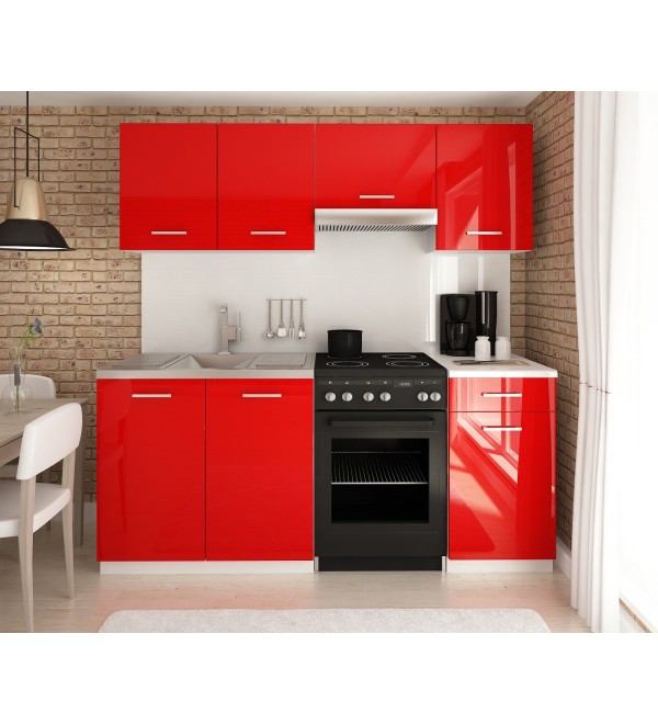 Kuchyňská linka ARTEMIS 180x120 LUX 180/120 červená