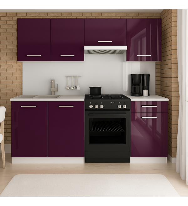 Kuchyňská linka ARTEMIS 180x120 LUX 180/120 fialová