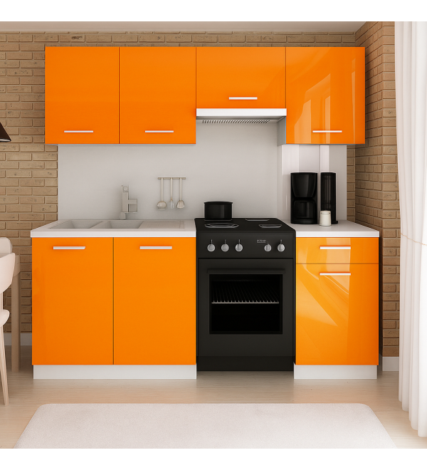 Kuchyňská linka ARTEMIS 180x120 LUX 180/120 oranžová