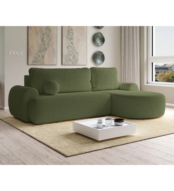 Rohová rozkládací sedačka BARBORA zelená