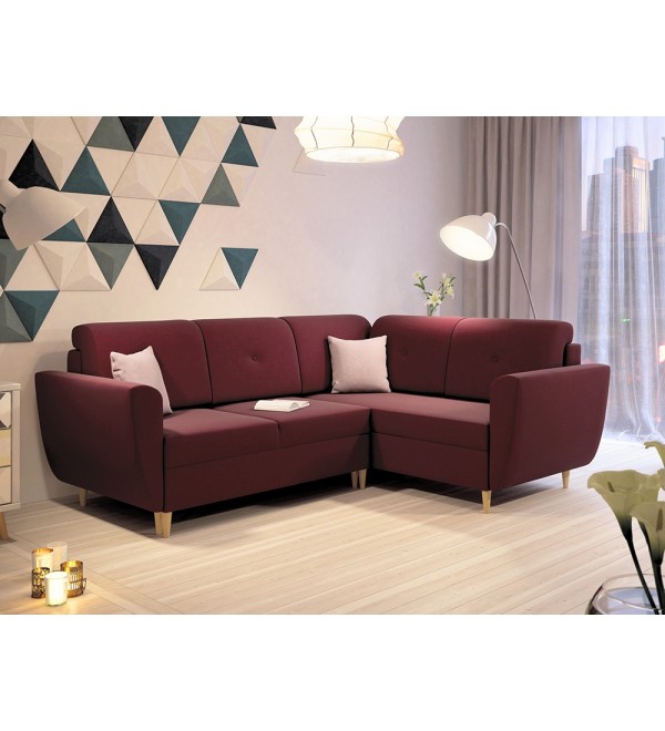 Rohová rozkládací sedačka JEMEN bordová