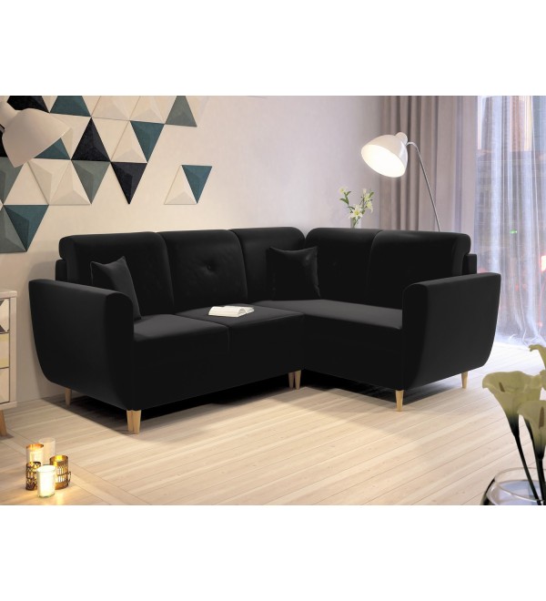 Rohová rozkládací sedačka JEMEN černá