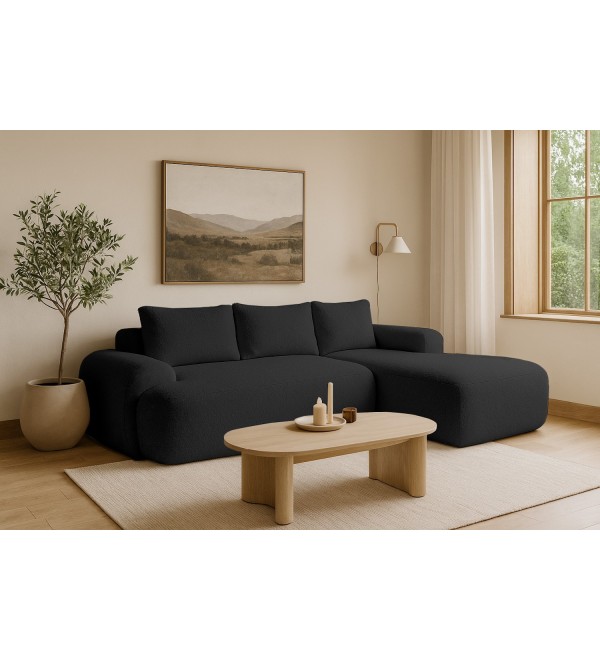 Rohová rozkládací sedačka TORA černá