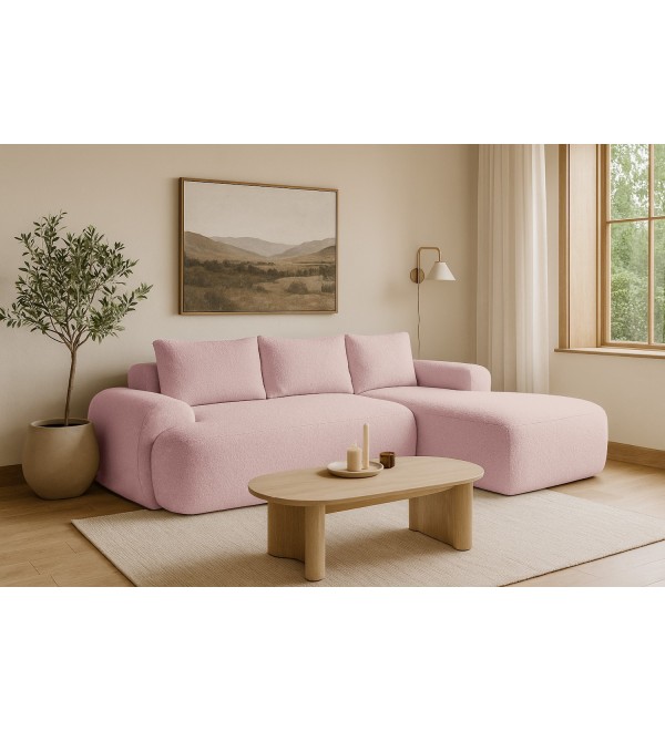 Rohová rozkládací sedačka TORA růžová