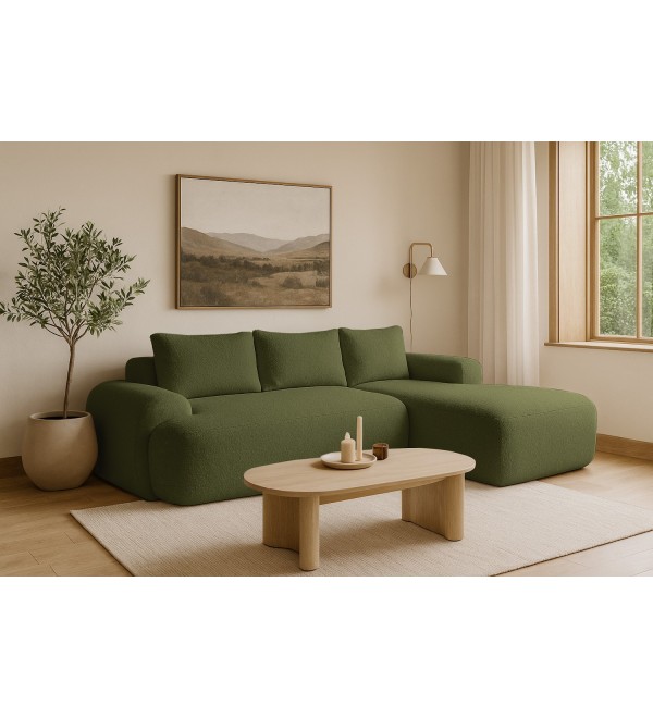 Rohová rozkládací sedačka TORA zelená