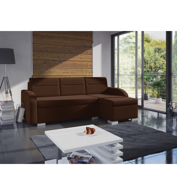 Rohová rozkládací sedačka RADONA tmavě hnědá