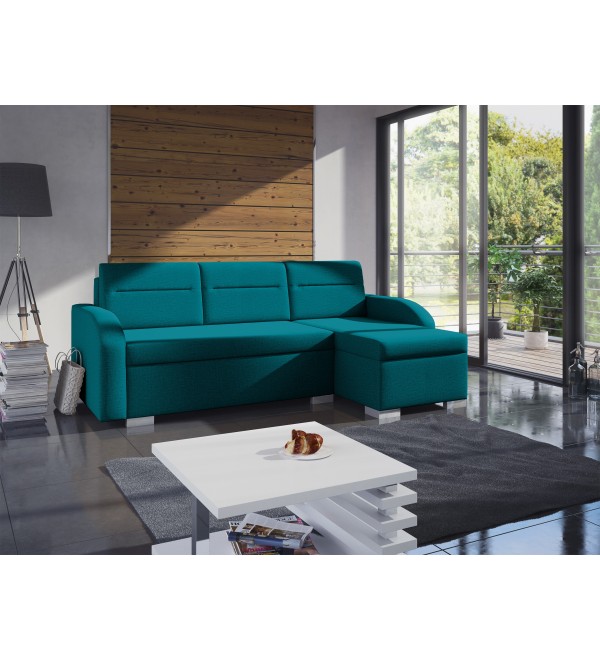Rohová rozkládací sedačka RADONA tyrkysová