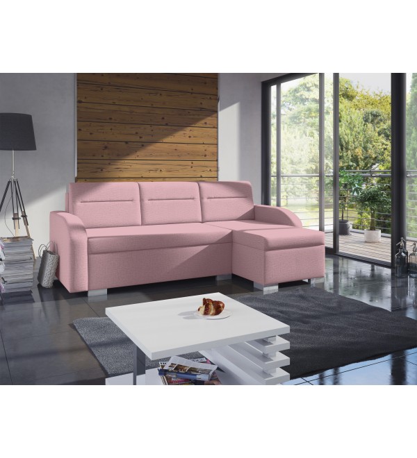 Rohová rozkládací sedačka RADONA růžová