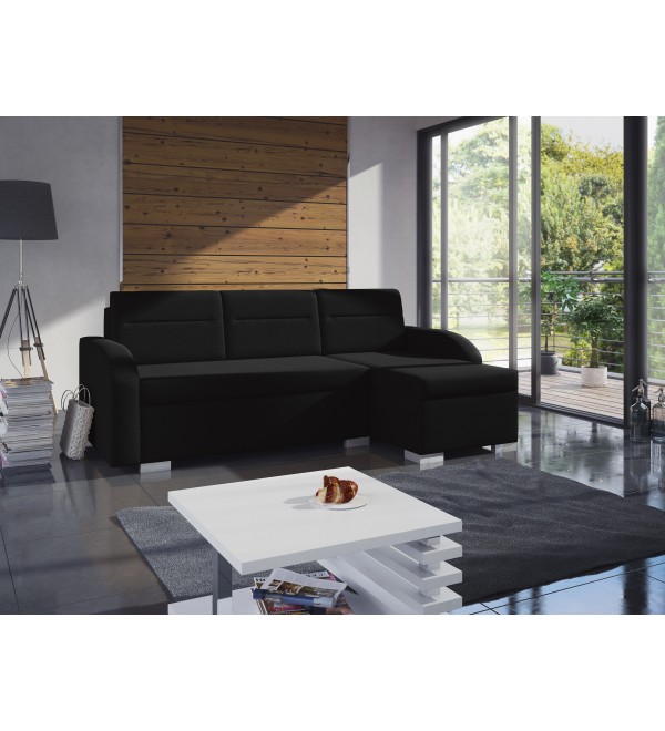 Rohová rozkládací sedačka RADONA černá