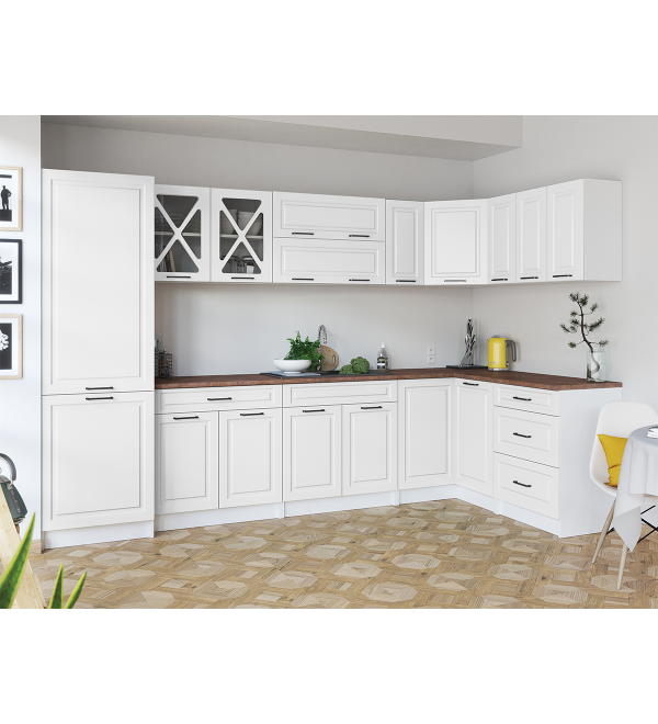 Rohová kuchyňská linka EROS SCANDI 310/150 bílá