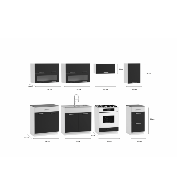 Kuchyňská linka ROBO LUX 260/260 - VÝBĚR BAREV