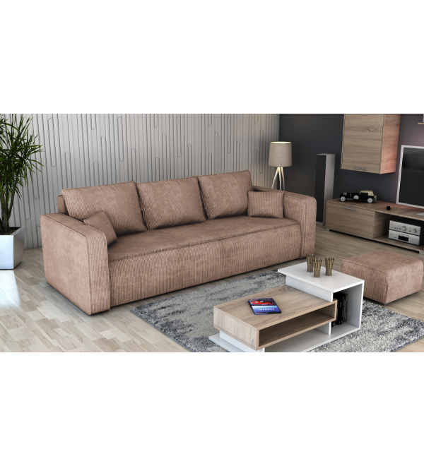 Pohovka FESTO tmavě hnědá - manšestrová látka