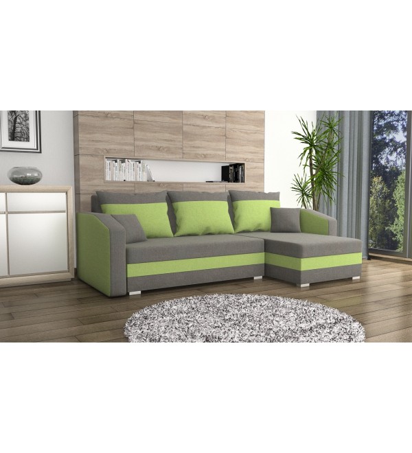 Rohová rozkládací sedačka FALCO šedá-zelená