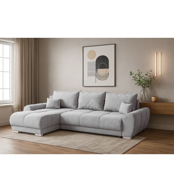 Rohová rozkládací sedačka EGON šedá