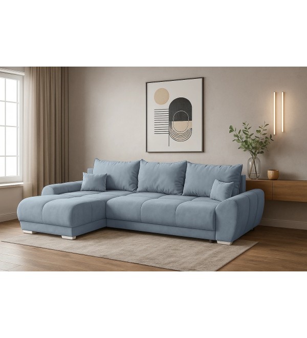 Rohová rozkládací sedačka EGON modrá