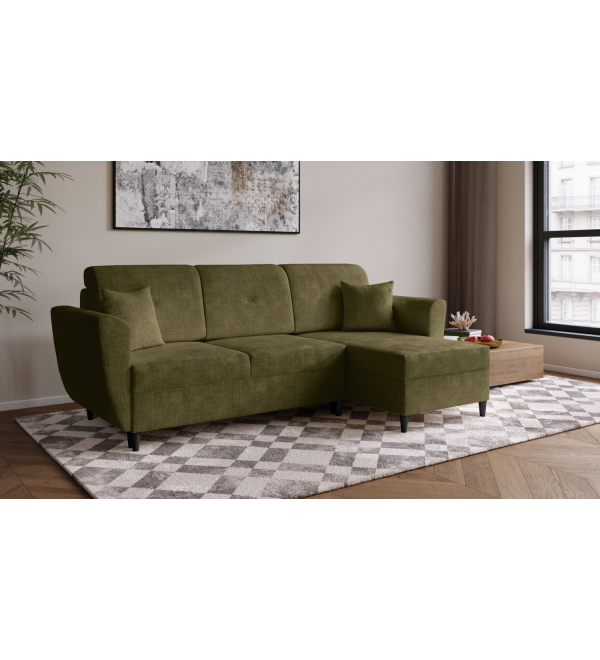 Rohová rozkládací sedačka OTIS zelená