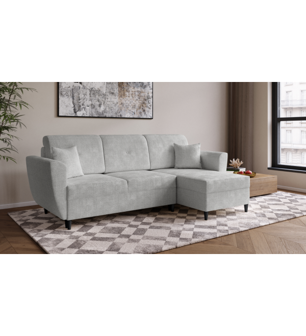 Rohová rozkládací sedačka OTIS světle šedá