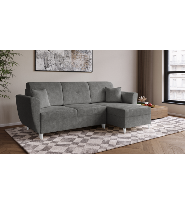 Rohová rozkládací sedačka OTIS tmavě šedá