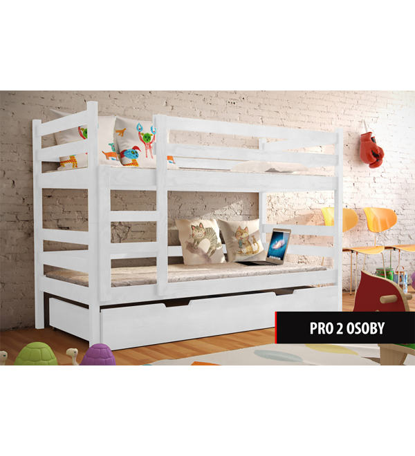 Patrová postel palanda Nemo bílá 185x80 cm + MATRACE