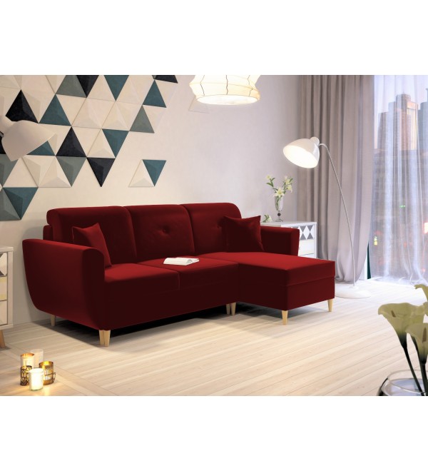 Rohová rozkládací sedačka FRANK - červená