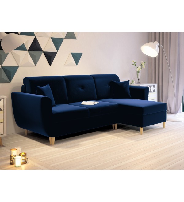 Rohová rozkládací sedačka FRANK - modrá